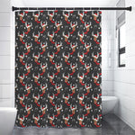 Santa Claus Deer Pattern Print Premium Shower Curtain