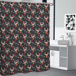Santa Claus Deer Pattern Print Premium Shower Curtain
