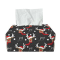 Santa Claus Deer Pattern Print Rectangle Tissue Box Cover