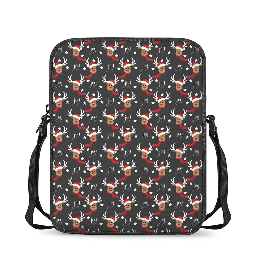Santa Claus Deer Pattern Print Rectangular Crossbody Bag