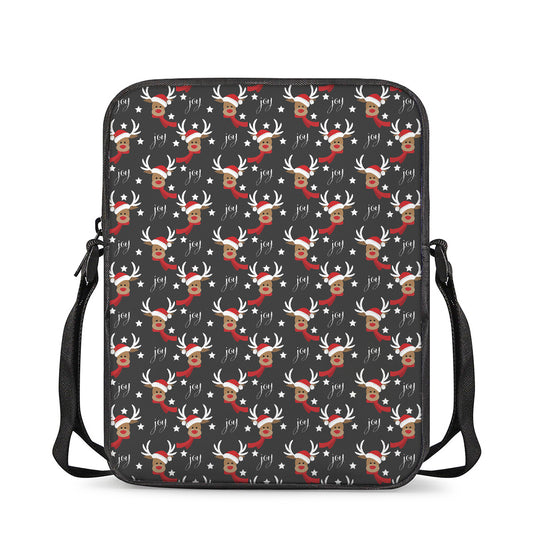 Santa Claus Deer Pattern Print Rectangular Crossbody Bag
