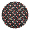 Santa Claus Deer Pattern Print Round Blanket