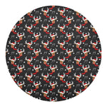 Santa Claus Deer Pattern Print Round Blanket