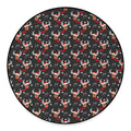 Santa Claus Deer Pattern Print Round Floor Mat
