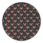 Santa Claus Deer Pattern Print Round Floor Mat