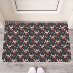Santa Claus Deer Pattern Print Rubber Doormat