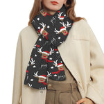 Santa Claus Deer Pattern Print Scarf