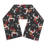 Santa Claus Deer Pattern Print Scarf