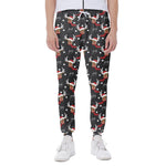 Santa Claus Deer Pattern Print Scuba Joggers