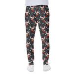 Santa Claus Deer Pattern Print Scuba Joggers