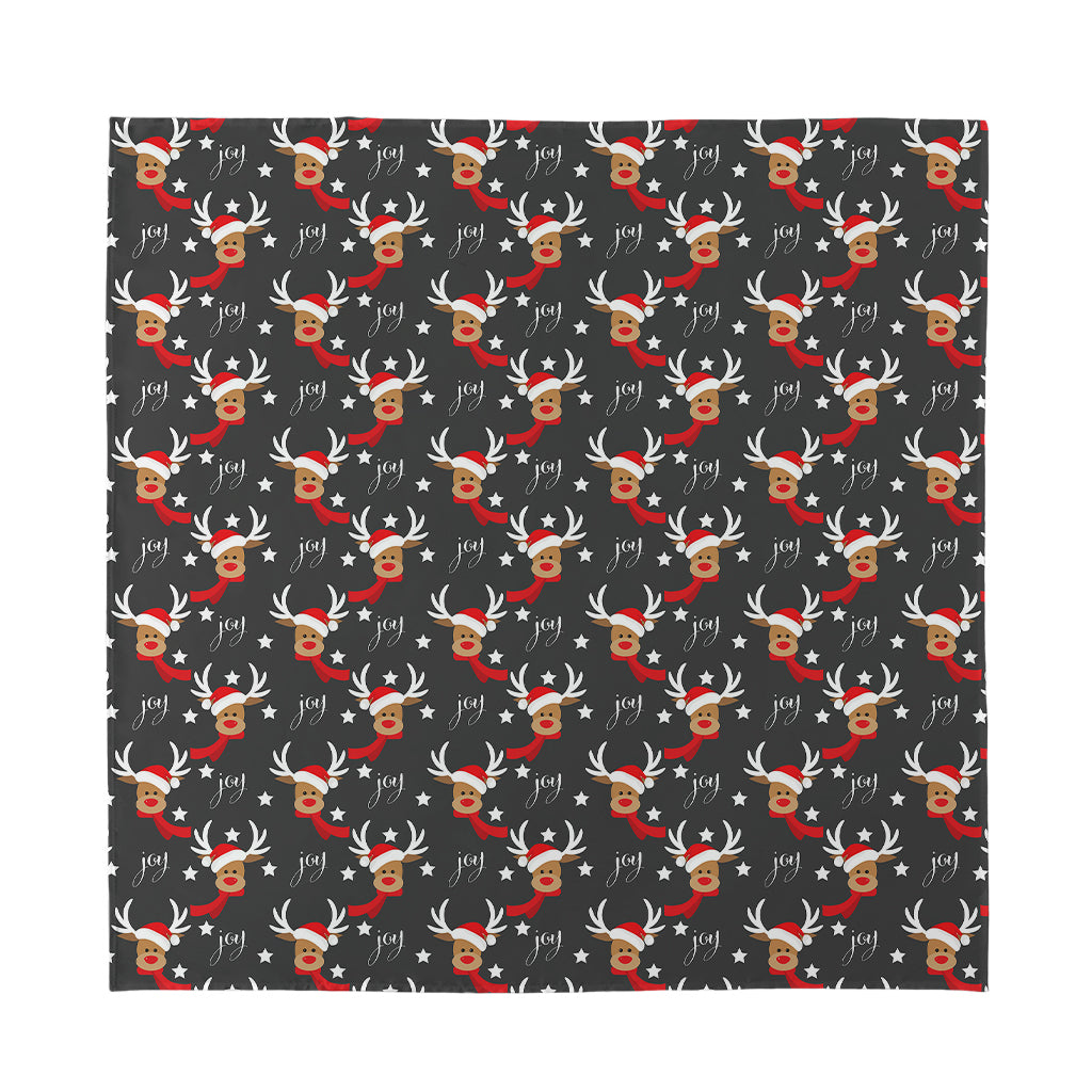 Santa Claus Deer Pattern Print Silk Bandana
