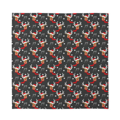 Santa Claus Deer Pattern Print Silk Bandana