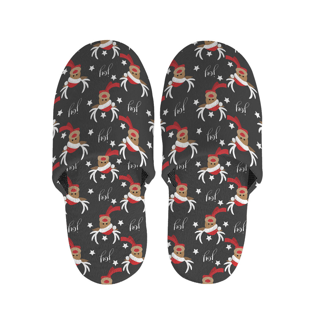 Santa Claus Deer Pattern Print Slippers