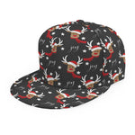 Santa Claus Deer Pattern Print Snapback Cap