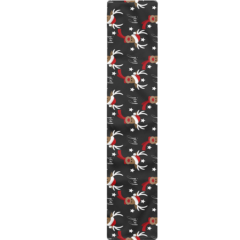 Santa Claus Deer Pattern Print Table Runner