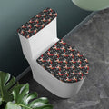 Santa Claus Deer Pattern Print Toilet Lid And Tank Cover Set