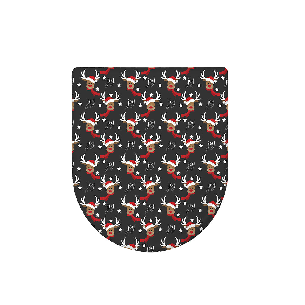 Santa Claus Deer Pattern Print Toilet Lid Cover
