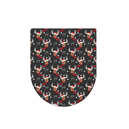 Santa Claus Deer Pattern Print Toilet Lid Cover