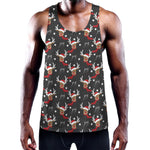Santa Claus Deer Pattern Print Training Tank Top