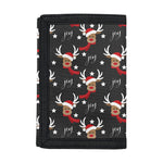 Santa Claus Deer Pattern Print Trifold Wallet