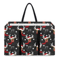 Santa Claus Deer Pattern Print Utility Tote Bag