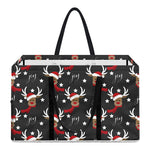 Santa Claus Deer Pattern Print Utility Tote Bag