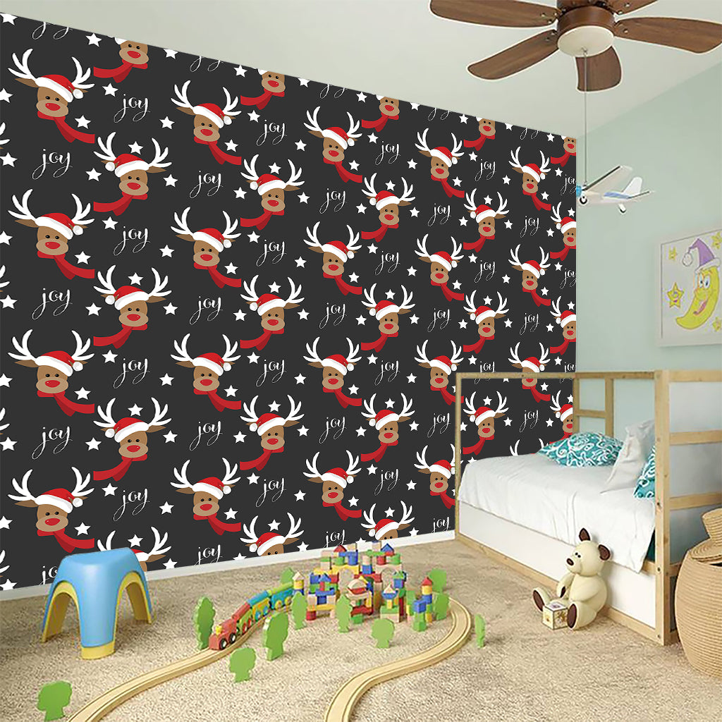 Santa Claus Deer Pattern Print Wall Sticker