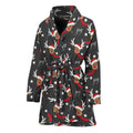 Santa Claus Deer Pattern Print Women's Bathrobe