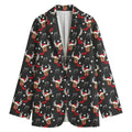 Santa Claus Deer Pattern Print Women's Blazer