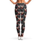 Santa Claus Deer Pattern Print Women's Leggings
