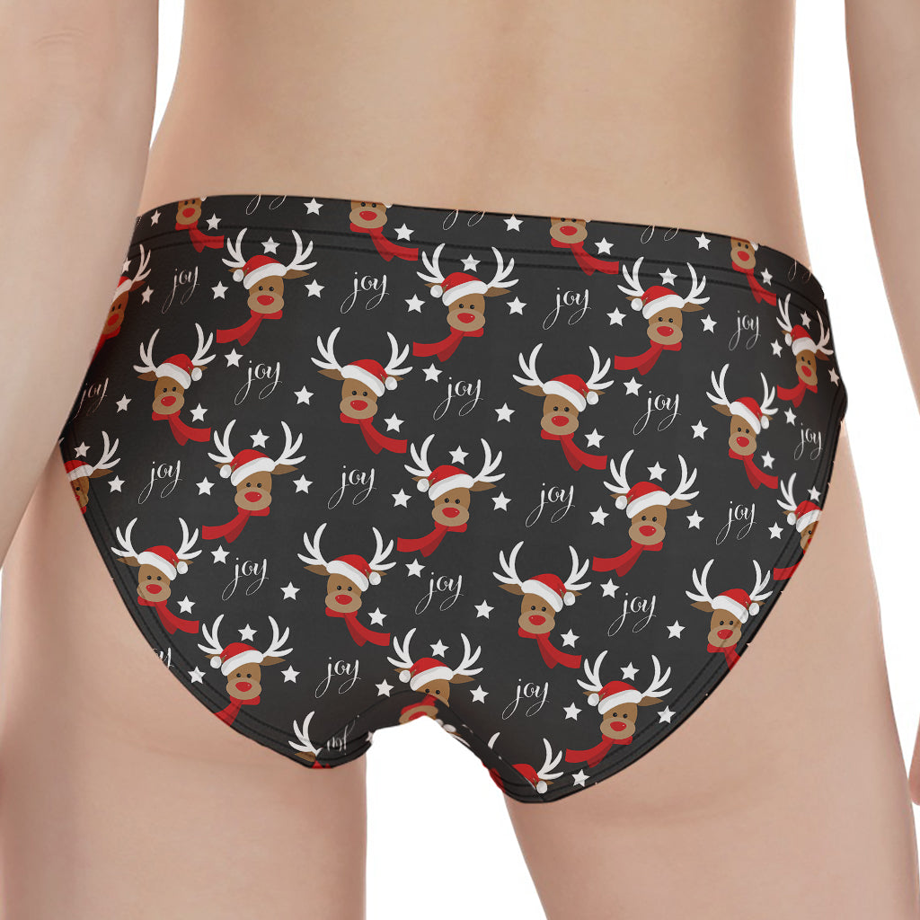 Santa Claus Deer Pattern Print Women's Panties