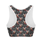 Santa Claus Deer Pattern Print Women's Sports Bra