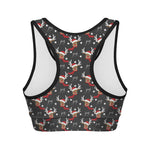 Santa Claus Deer Pattern Print Women's Sports Bra