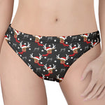 Santa Claus Deer Pattern Print Women's Thong