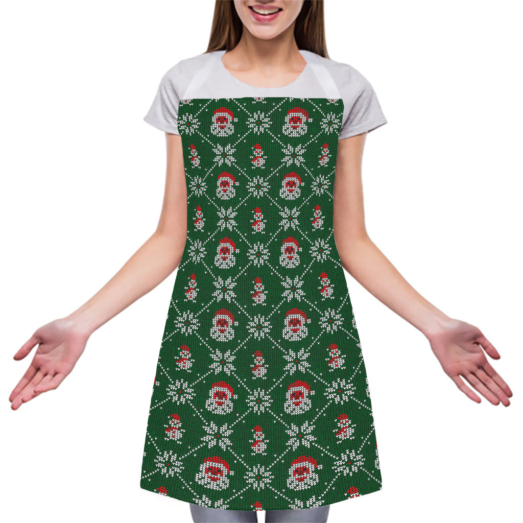 Santa Claus Knitted Pattern Print Adjustable Apron
