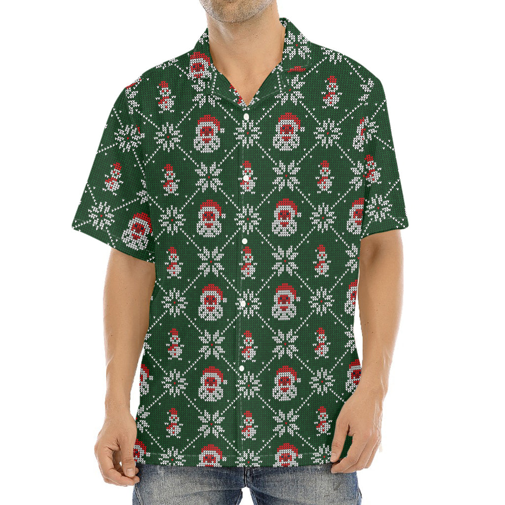 Santa Claus Knitted Pattern Print Aloha Shirt