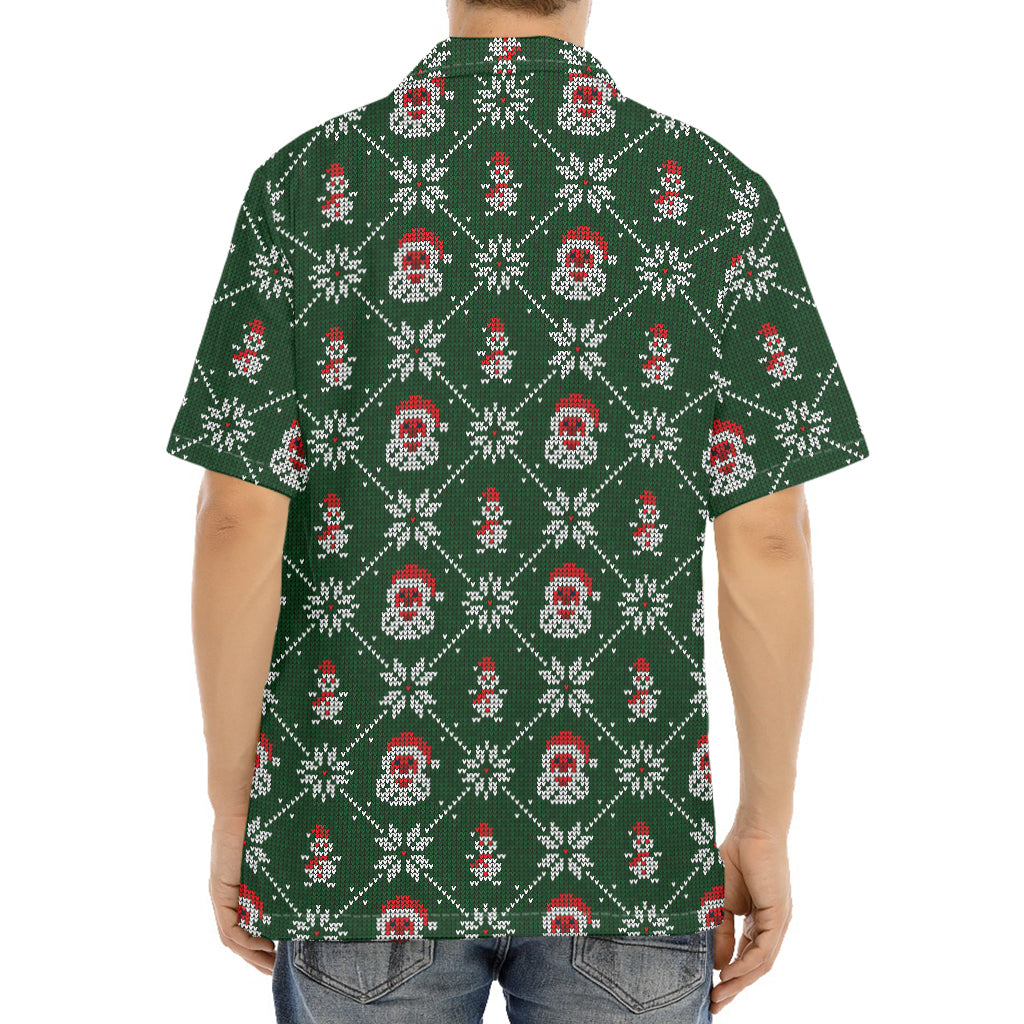 Santa Claus Knitted Pattern Print Aloha Shirt