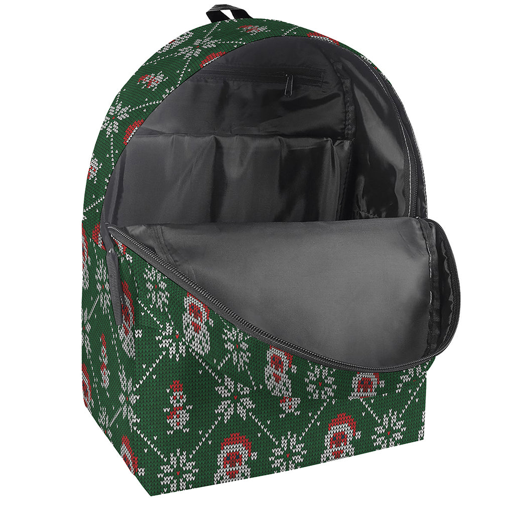 Santa Claus Knitted Pattern Print Backpack