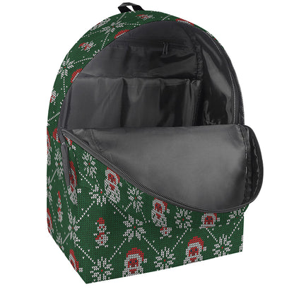 Santa Claus Knitted Pattern Print Backpack