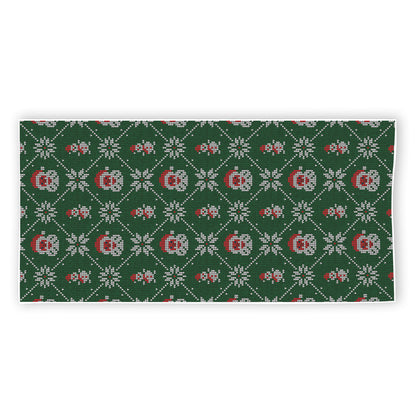 Santa Claus Knitted Pattern Print Beach Towel