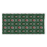 Santa Claus Knitted Pattern Print Beach Towel