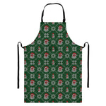 Santa Claus Knitted Pattern Print Bib Apron With Pocket