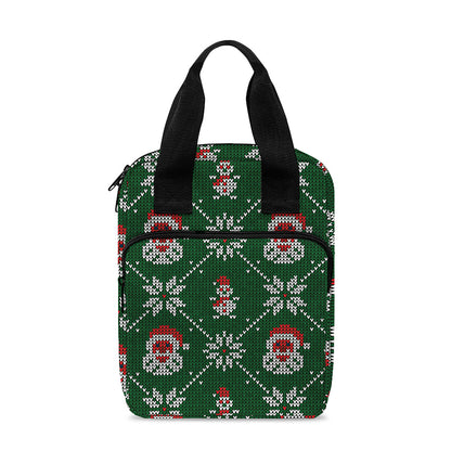 Santa Claus Knitted Pattern Print Bible Tote Bag