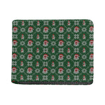 Santa Claus Knitted Pattern Print Bifold Wallet