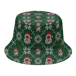 Santa Claus Knitted Pattern Print Bucket Hat