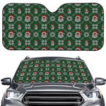 Santa Claus Knitted Pattern Print Car Windshield Sun Shade