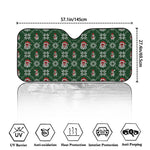 Santa Claus Knitted Pattern Print Car Windshield Sun Shade