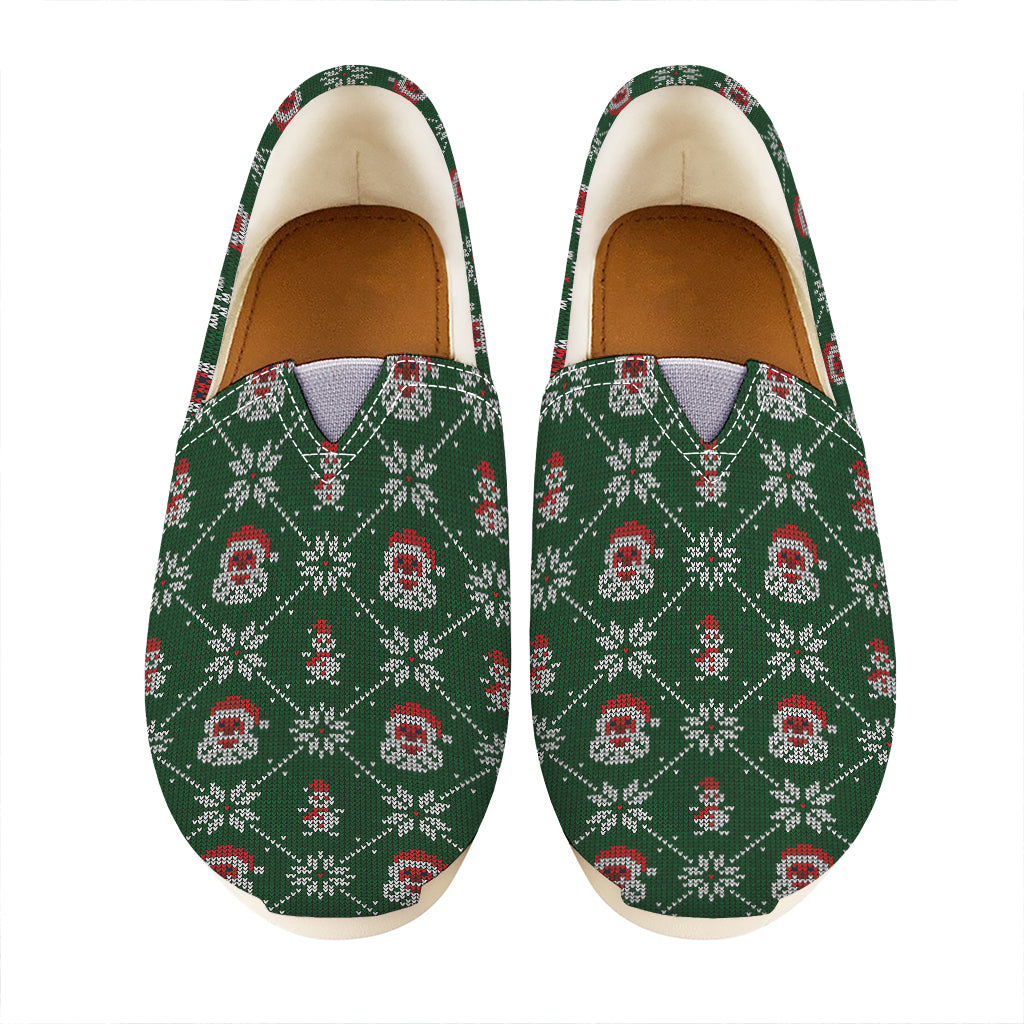 Santa Claus Knitted Pattern Print Casual Shoes
