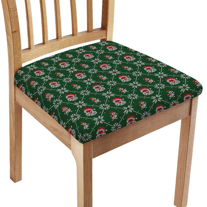 Santa Claus Knitted Pattern Print Chair Cushion Cover
