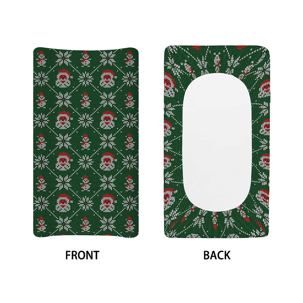Santa Claus Knitted Pattern Print Changing Pad Cover